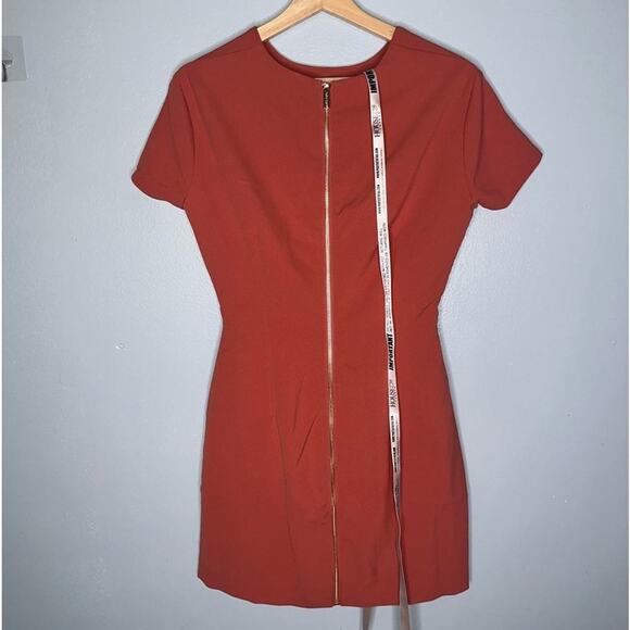 House Of CB Violeta Mini Dress NWT Cut Out Short Sleeve Salmon Color Size Large - Picture 8 of 10